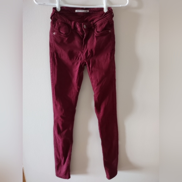 Zara Trafaluc Red Skinny Jeans, size 00 - Picture 1 of 3